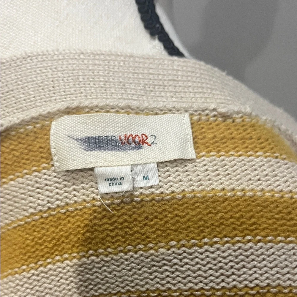 Anthropologie Yellow and Cream Striped Cardigan - Picture 4 of 5